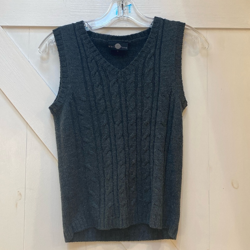 Charcoal gray sweater vest. Size small.